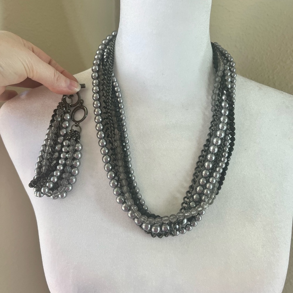 Hematite necklace and bracelet set